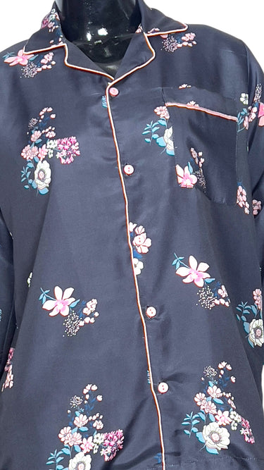 Black 🪷 Floral Poly Linen